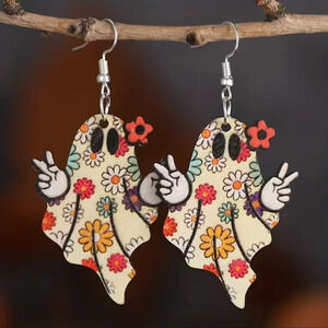 Ghost Hippie Dangle Earrings